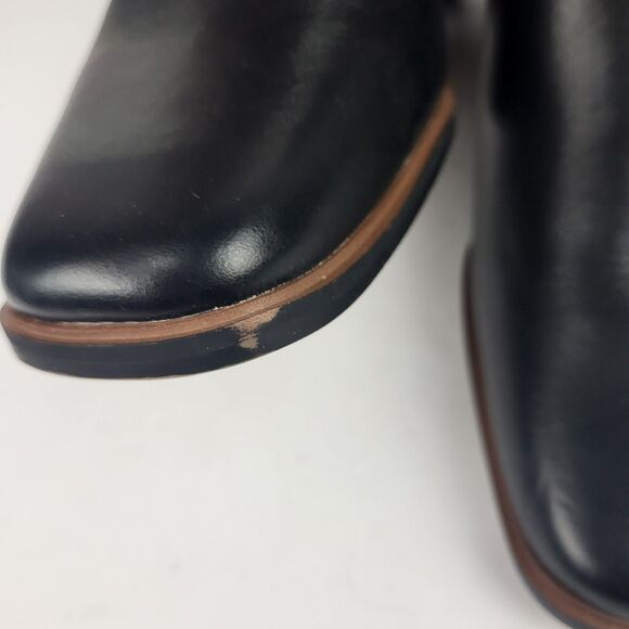 Franco Sarto Figaro Knee High Heeled Stretch Faux leather Black Boot Size 9.5M - Picture 15 of 16